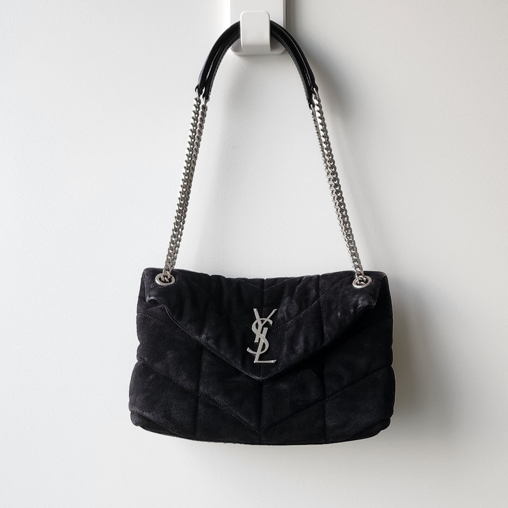 Saint Laurent Lou Lou Small Suede Puffer Bag